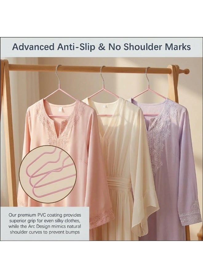 ZAYVA 50-Piece Non-Slip Hanger Set, Heavy Duty & Space Saving for Clothes - Pink - Image 5