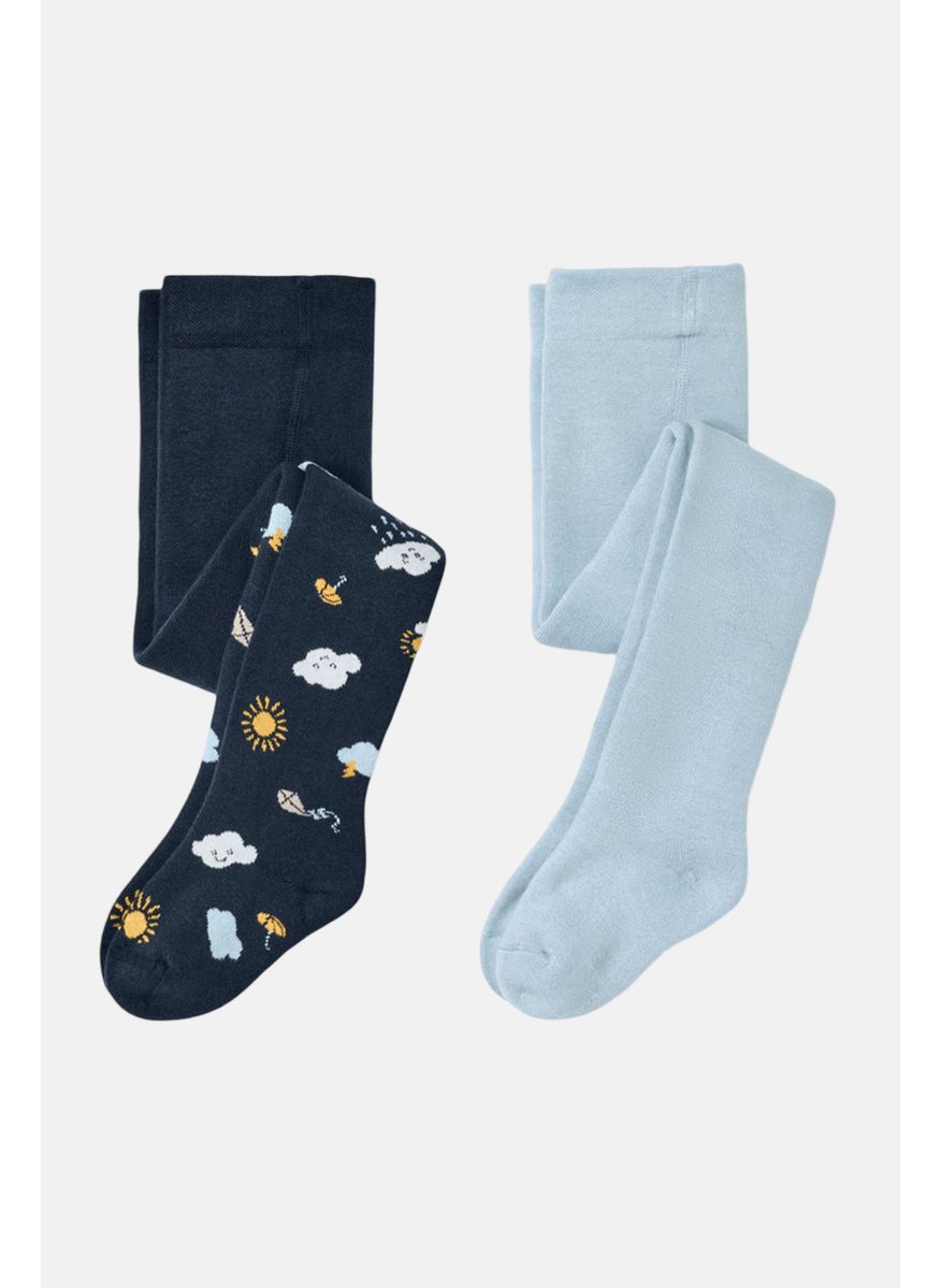 Tchibo Toddlers Boy 2 Pcs All Over Print Leggings, Navy Blue Combo  - Image 2