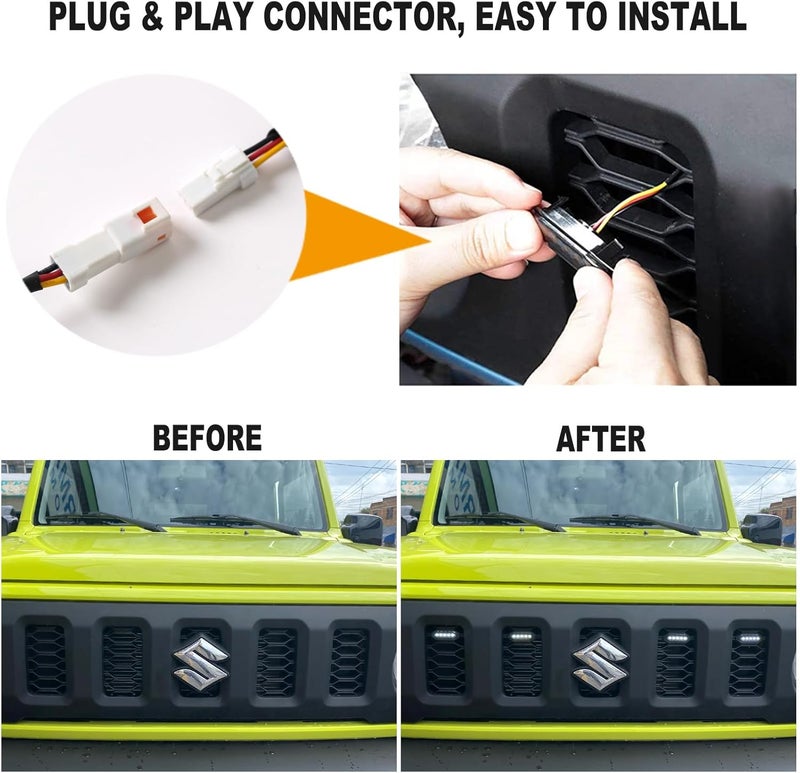 PKEDUO LED Front Grille Light White/Amber for Suzuki Jimny JB64 JB74 (2019-2023) - Image 5