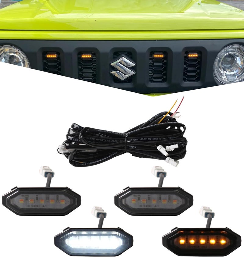 PKEDUO LED Front Grille Light White/Amber for Suzuki Jimny JB64 JB74 (2019-2023) - Image 1
