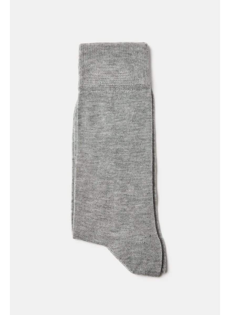 Bisse Men's Thin Bamboo Plain Socks GRAY MELANGE CR22Y22100_D55-1