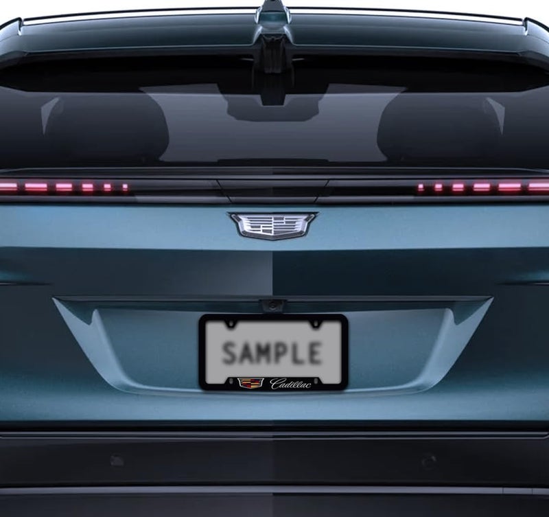 Cadillac Zinc License Plate Frame with Glossy Black Finish (4 Hole) - Image 3