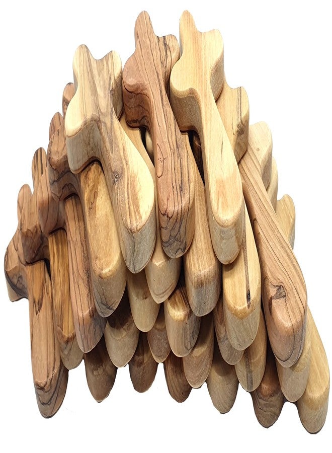 Zuluf Set of 25 Wooden Crosses 3.7" (9.5cm) Jerusalem Cross Fit Gifts - Palm Pocket Baptism Crosses Bulk - Cross in My Pocket CRS109Z - Image 5
