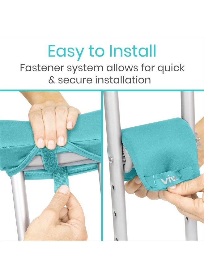 VIVE Premium Crutch Pads & Hand Grips - Comfortable, Breathable, Machine Washable Padding - Moisture Wicking & Odor Reducing Pillow Accessory Covers for Adult & Youth Walking Crutches - Image 4