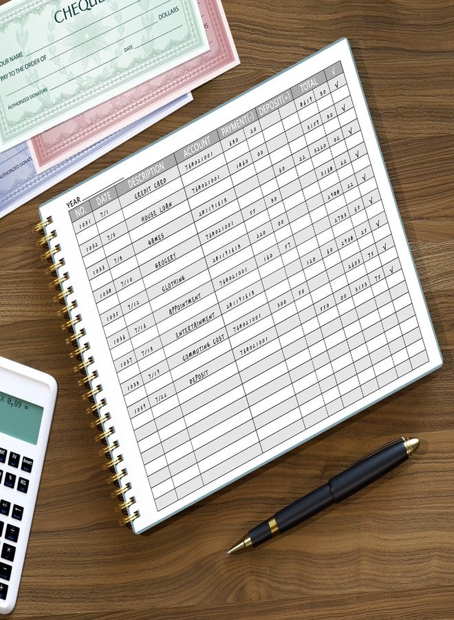 AKONEGE Accounting Ledger Book for Small Business Bookkeeping Personal Use, Horizontal Expense Tracker Notebook for Family Budget, Bookkeeping Record Book Money Expense Income Log Journal, Pastel Blue - Image 5