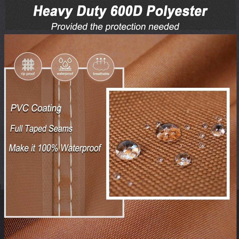 NettyPro Fire Pit Cover Square Waterproof Outdoor Firepit Cover for Gas Propane Fire Pit Table, 40 x 40 x 24 inch, Brown - Image 4