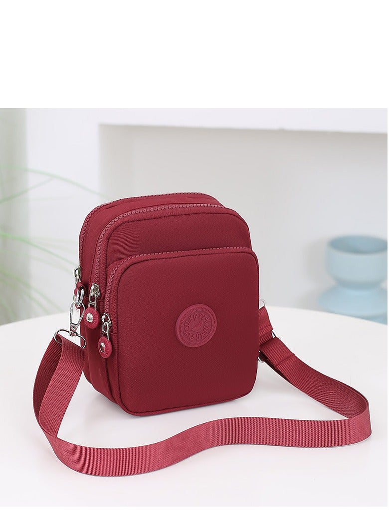Three layer mobile phone bag, women's crossbody mini bag