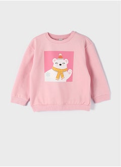 LC WAIKIKI Crew Neck Printed Long Sleeve Girl Sweatshirt  - Image 1