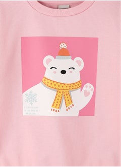 LC WAIKIKI Crew Neck Printed Long Sleeve Girl Sweatshirt  - Image 3