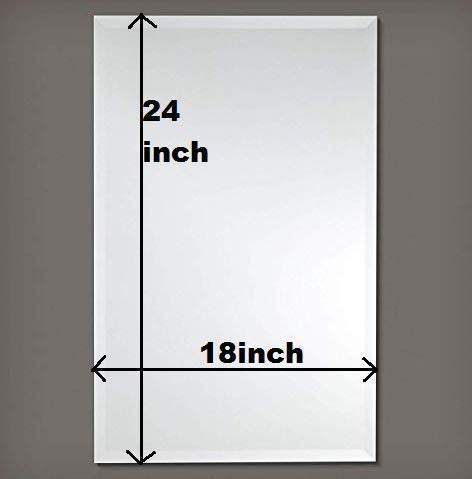TINITALO Premium Glass Frameless Decorative Mirror for Wall Bathrooms Home 18 X 24 Inches Silver QG 9 - Image 2