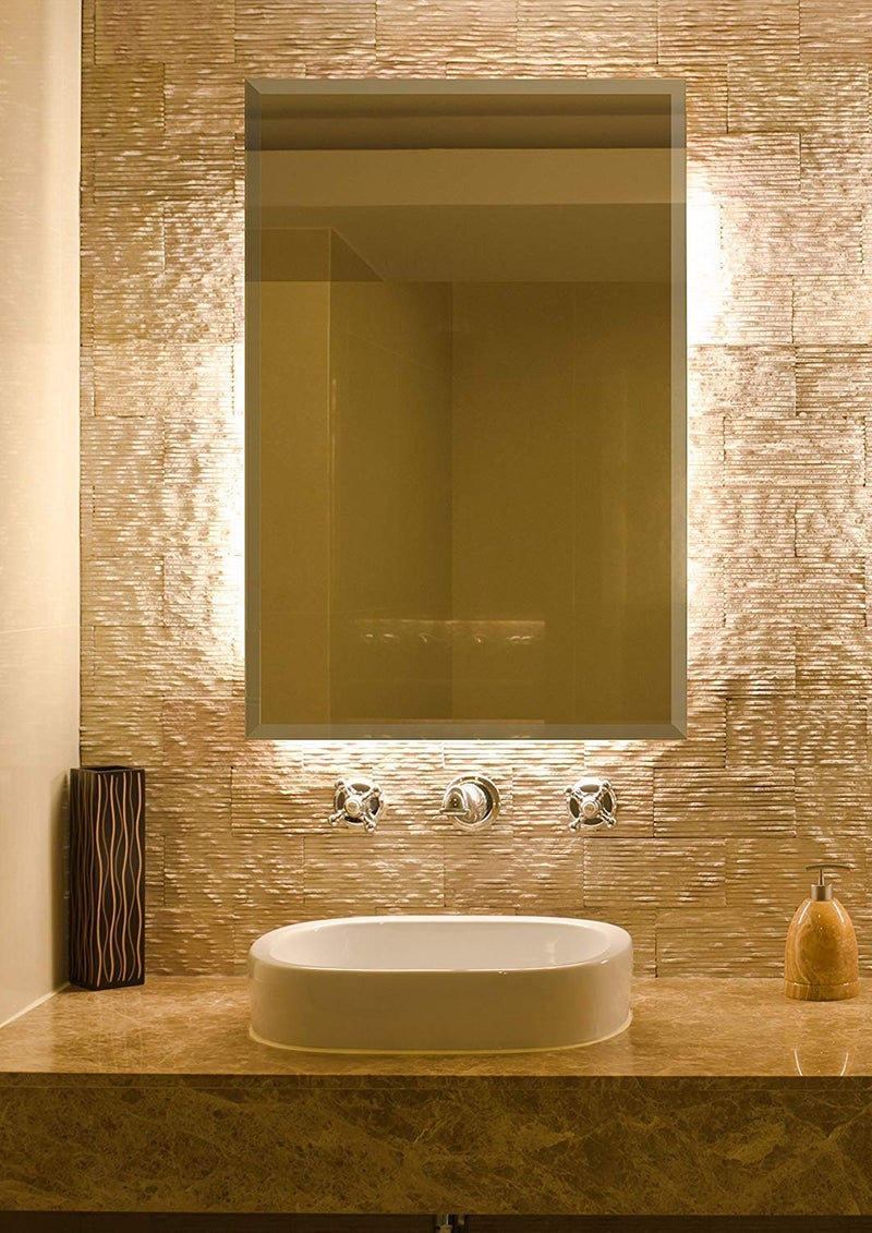 TINITALO Premium Glass Frameless Decorative Mirror for Wall Bathrooms Home 18 X 24 Inches Silver QG 9 - Image 5