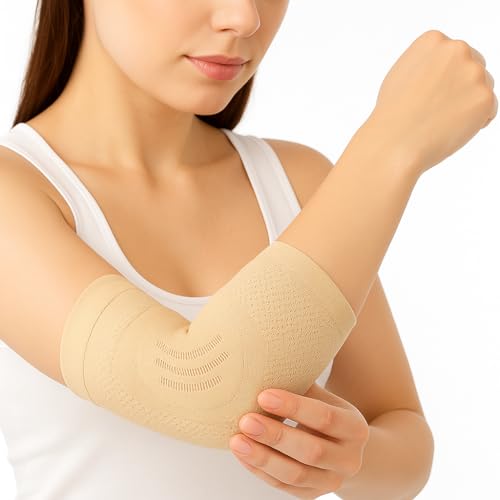Dr Helix Unisex Skin Elbow Brace - Adjustable Support for Elbow Injuries, Tendonitis, & Pain Relief - Comfortable, & Lightweight - Ideal for Sports, Recovery, & Everyday Use - (Pack of - 1) - Image 2
