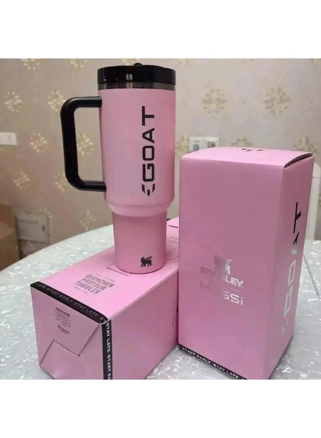 Stanley 40oz Tumbler with Straw Lid and Handle, 1180ml Stainless Steel Coffee Travel Insulated Cup Mug, Double Wall Vacuum Insulated Cup for Hot and Cold Drinks BPA Free - Rose Pink - Image 2