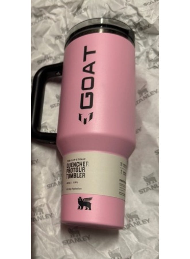 Stanley 40oz Tumbler with Straw Lid and Handle, 1180ml Stainless Steel Coffee Travel Insulated Cup Mug, Double Wall Vacuum Insulated Cup for Hot and Cold Drinks BPA Free - Rose Pink - Image 4