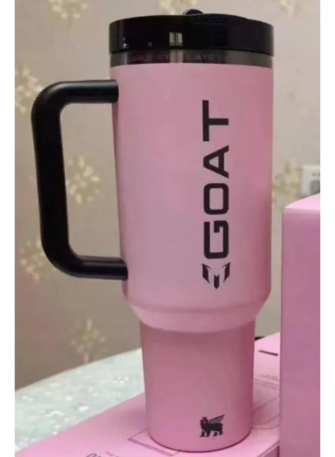 Stanley 40oz Tumbler with Straw Lid and Handle, 1180ml Stainless Steel Coffee Travel Insulated Cup Mug, Double Wall Vacuum Insulated Cup for Hot and Cold Drinks BPA Free - Rose Pink - Image 3