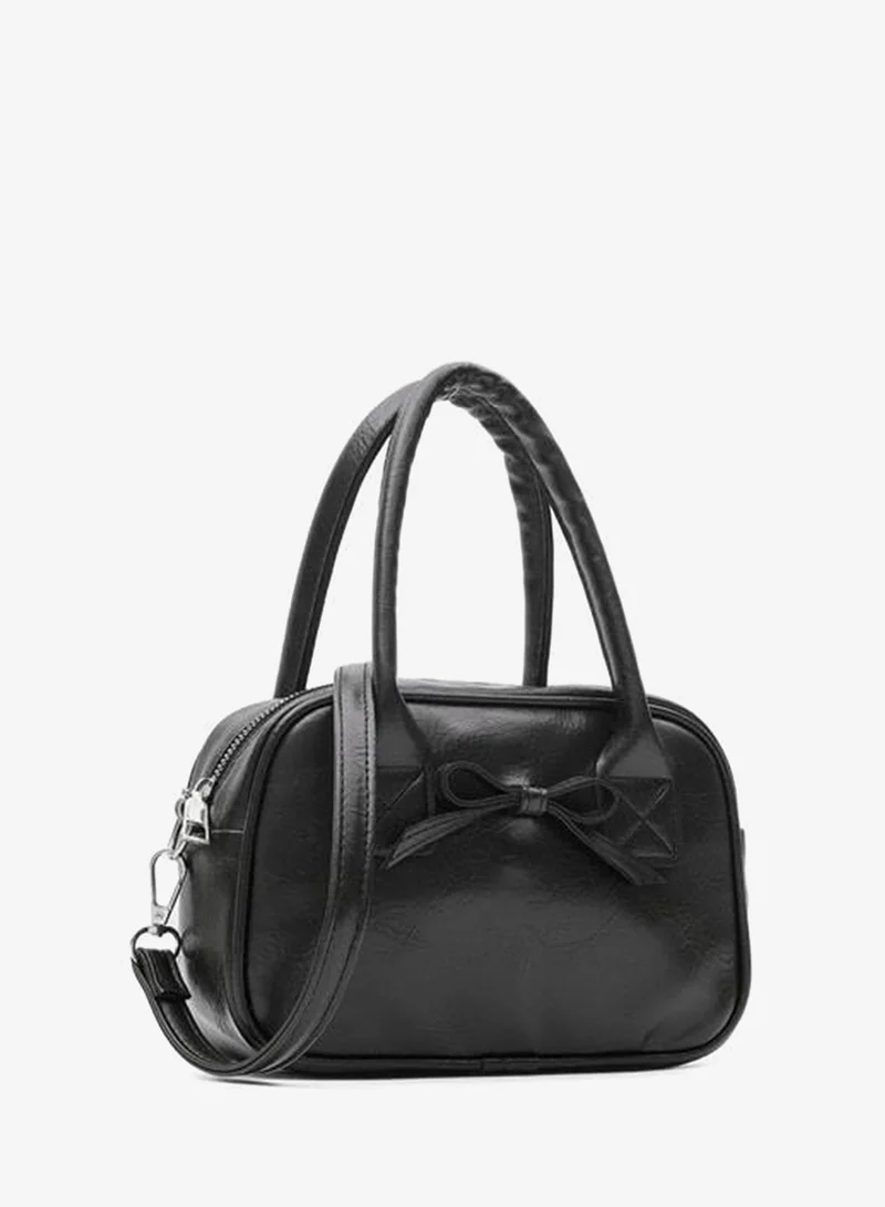Shule Bags  Perfect Black Handheld and Crossbody Bag with Ribbon Details. for Women | Best Price UAE