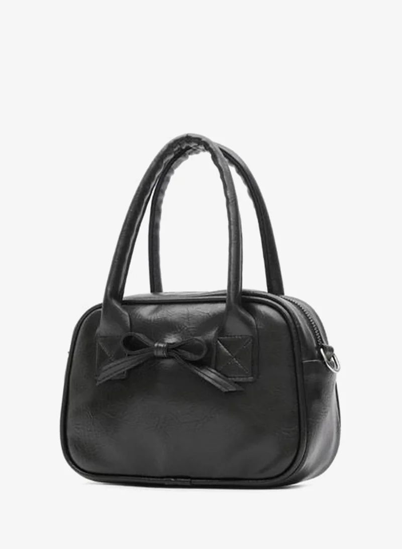 Shule Bags  Perfect Black Handheld and Crossbody Bag with Ribbon Details. for Women | Best Price UAE