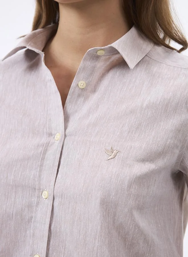 Felix Hardy Beige Linen Blended Shirt for Women for Women | Best Price UAE