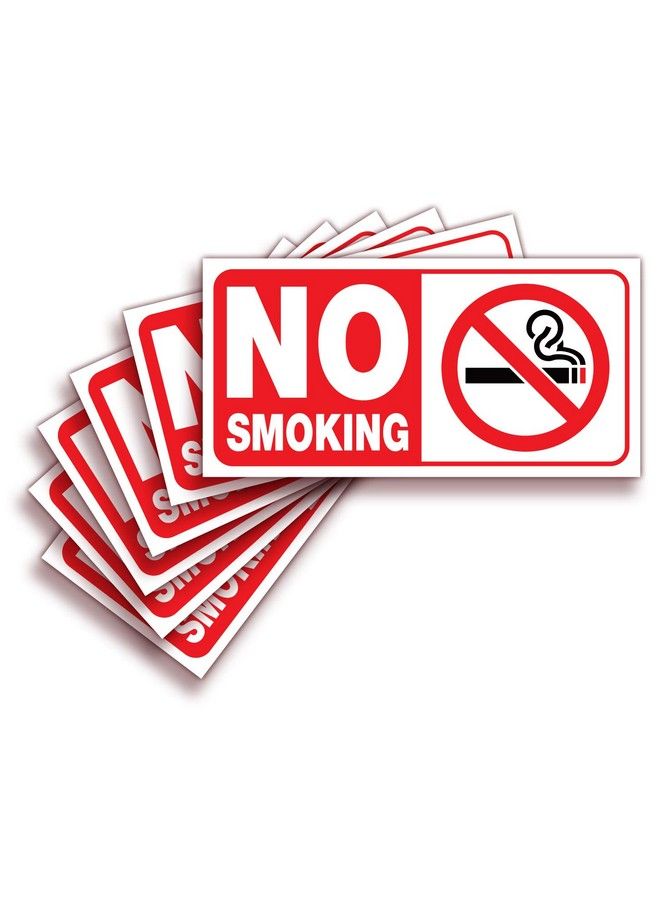 iSYFIX No Smoking Sign Sticker For Homes 6 Pack 4X2 Inch Premium Selfadhesive Vinyl Laminated For Uv Weather Water & Fade Resistance For Business Schools Restaurants Office And Stores  - Image 1