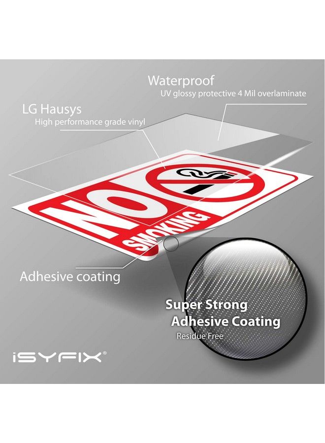 iSYFIX No Smoking Sign Sticker For Homes 6 Pack 4X2 Inch Premium Selfadhesive Vinyl Laminated For Uv Weather Water & Fade Resistance For Business Schools Restaurants Office And Stores  - Image 4