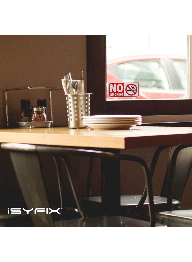 iSYFIX No Smoking Sign Sticker For Homes 6 Pack 4X2 Inch Premium Selfadhesive Vinyl Laminated For Uv Weather Water & Fade Resistance For Business Schools Restaurants Office And Stores  - Image 5