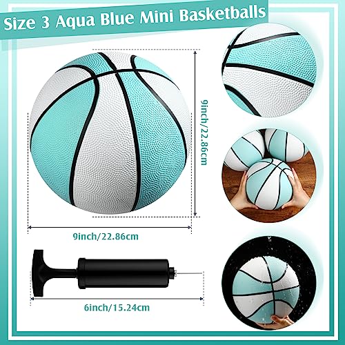 Honoson 6 Pack Water Pool Basketball Swimming Pool Rubber Waterproof Basketball for Summer Lake Party Favors Water Blue with Black Trim9 Inch - Image 5