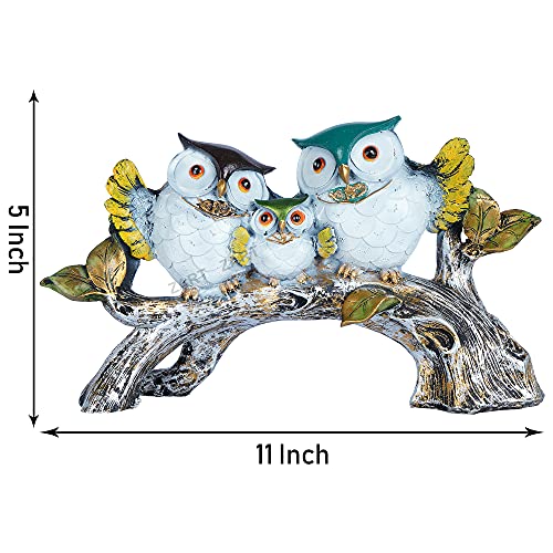 zart Handicrafted Decorative Owl Family Sitting On Tree Showpiece For Home Decor/Office/Shelf Table/Desktop/Living Room Decor 5" Inch Size, Multi Colour, Pack of 1 - Image 2