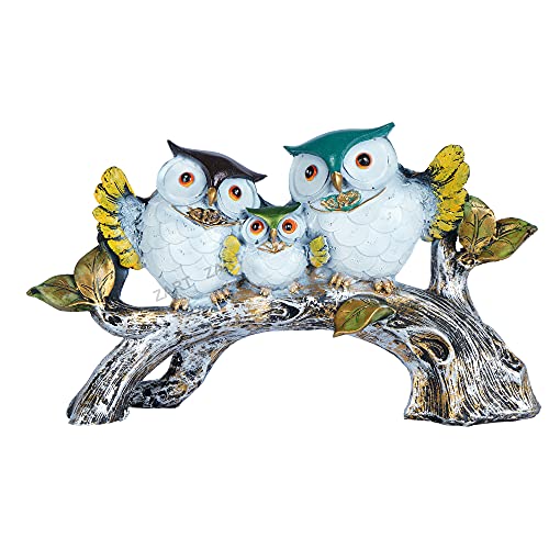 zart Handicrafted Decorative Owl Family Sitting On Tree Showpiece For Home Decor/Office/Shelf Table/Desktop/Living Room Decor 5" Inch Size, Multi Colour, Pack of 1 - Image 3