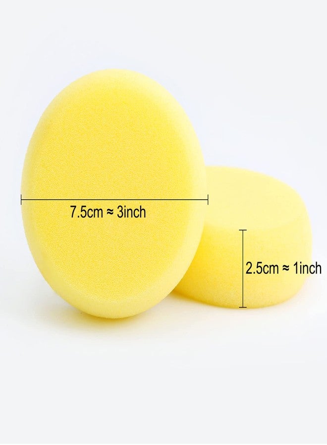 WAFJAMF 4 Pcs Round Painting Sponge WAFJAMF 2.96inch Yellow Craft Sponges Clay Sponge for Face Painting Art Crafts - Image 2