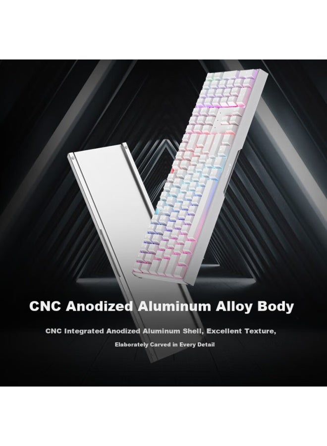 Cherry Mx3.0s Wireless Keyboard, Mechanical Keyboard, Gaming Keyboard, Office Computer Keyboard, Bluetooth Tri-mode, Rgb Lighting Effects, Compatible With Win/mac, White With Blue Switches - Image 2