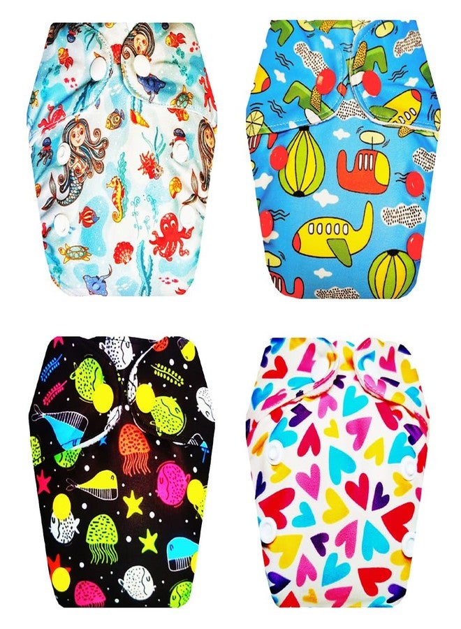 Dumbledo Premium Newborn Cloth Diaper with Integrated Insert (Pack of 4) | Dry Feel and Comfortable | Breathable | Easy to Clean | Designed by Moms | 0 - 4 Months | Unisex Baby - Image 1