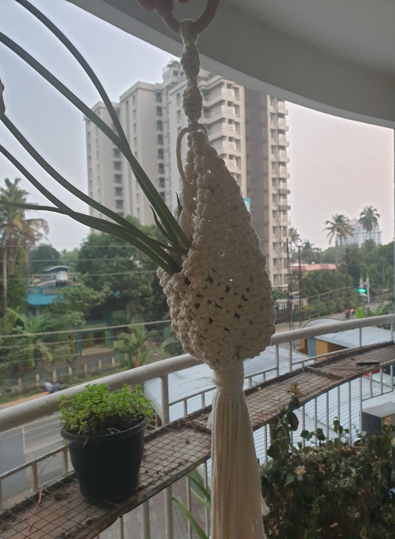 macrame sanu handmade macrame bird nest plant hanger  - Image 3