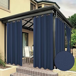 BONZER Waterproof Indoor/Outdoor Curtains for Patio Thick Privacy Grommet Curtains for Bedroom, Living Room, Porch, - Image 1