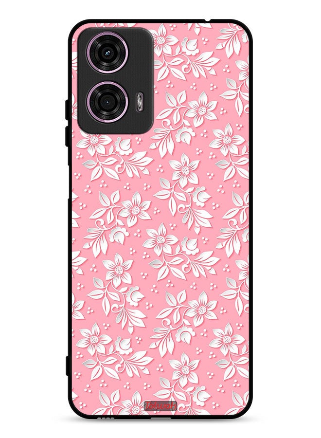 Tolwak Motorola Moto G24 4G Protective Case Cover Flowers Background Pattern - Image 1