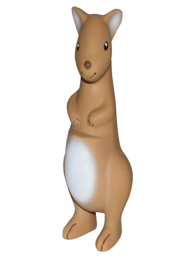 Kangaroo Baby Teether, Rattle & Bath Toy - 5.9 inch GOLS-Certified Natural Rubber | Hand-Painted with Water-Based Ink, Easy-Grip Infant Sensory Toy & Soothing Rattle for Newborns (0+ Months)