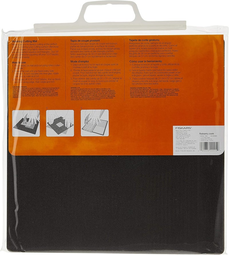 Fiskars 14" x 14" Rotating Cutting Mat - Self-Healing Mat for Quilting, Sewing, and Craft Projects - Gray - Image 5