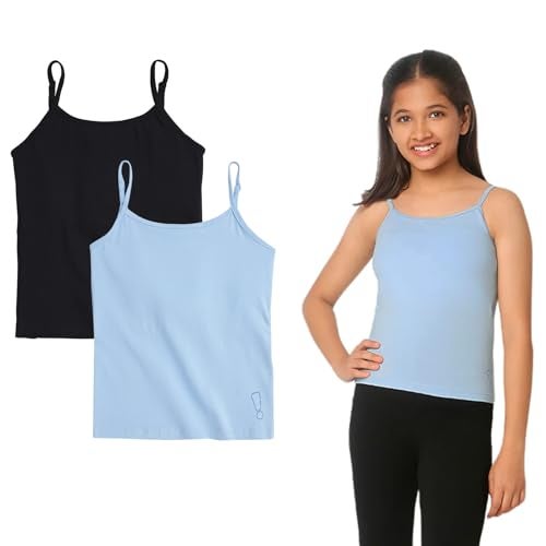 YouGotPlanB Cotton Padded Camisole | Pack of 2 | Ages 8-16 Years | Built-in Light Padding | Full Coverage | Perfect for School - Image 1