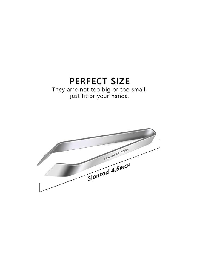 S-TOP Fish Bone Tweezers, Stainless Steel Flat and Slant Tweezers Pliers Remover Tool 12 cm - Image 4