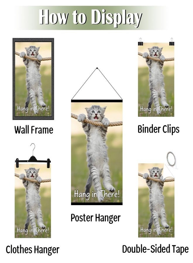 KIYFXA Hang in There Cat Poster 18x12 Inch Motivational Posters Inspirational Encouragement Wall Poster Cute Funny Kitten Animal Cute Posters Print Wall Art for Office Bedroom Dorm Classroom Gym Decor - Image 3
