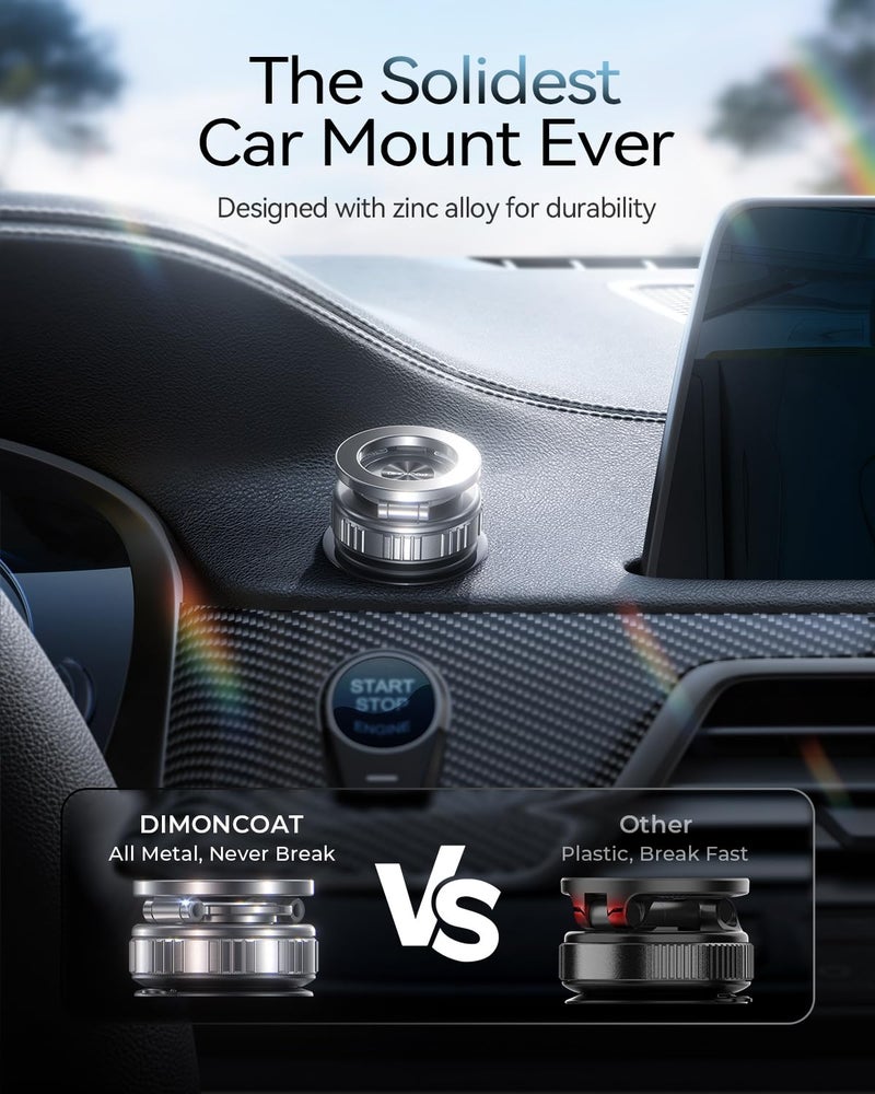 DIMONCOAT Magnetic Phone Holder for Car 2026 Heavy Duty Model [All Metal] 360Â° Adjustable Vacuum Suction Car Magsafe Phone Mount Cell Phone Holders for Your Car for iPhone 17 16 Pro Max 15 14 13 12 Plus - Image 3