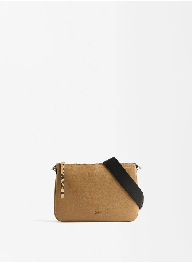 PARFOIS Crossbody Bag With Leopard Print Leather Detail