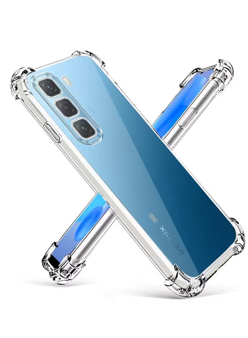 جراب متوافق مع Infinix Hot 50 4G / Hot 50 5G / / Hot 50 Pro Plus 4G، جراب شفاف من السيليكون TPU Gorilla Anti-shock Protector Camera Anti-Shock Corners - شفاف - Image 2
