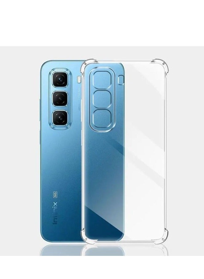 جراب متوافق مع Infinix Hot 50 4G / Hot 50 5G / / Hot 50 Pro Plus 4G، جراب شفاف من السيليكون TPU Gorilla Anti-shock Protector Camera Anti-Shock Corners - شفاف - Image 3