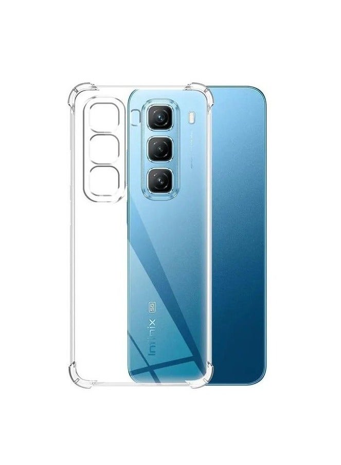 جراب متوافق مع Infinix Hot 50 4G / Hot 50 5G / / Hot 50 Pro Plus 4G، جراب شفاف من السيليكون TPU Gorilla Anti-shock Protector Camera Anti-Shock Corners - شفاف - Image 4