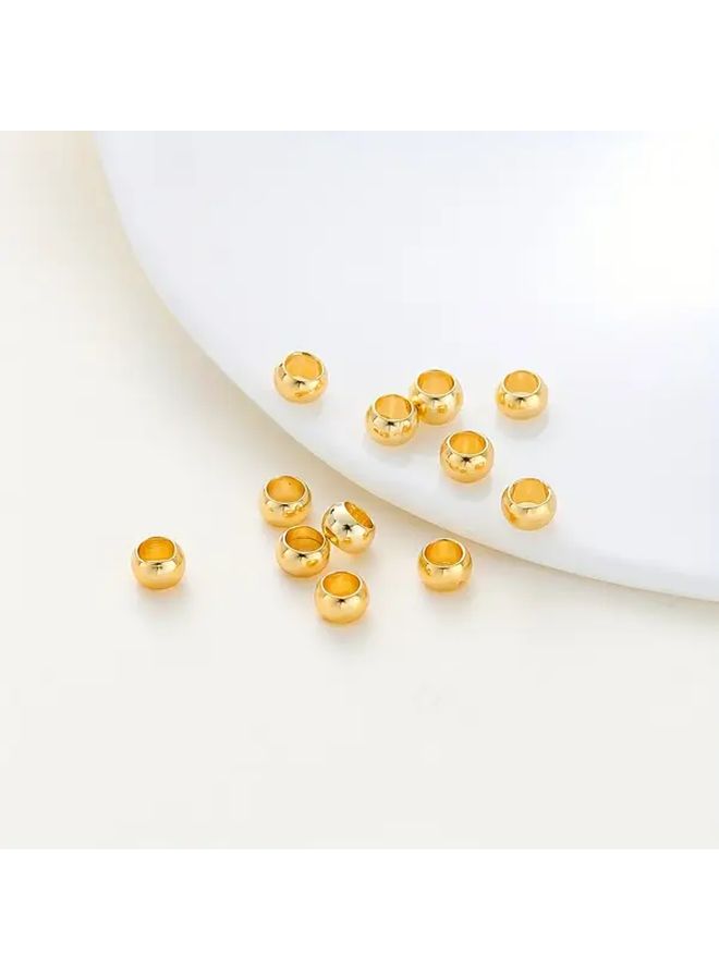 14K Golden Plated 2mm Brass Positioning Beads 100pcs For DIY Jewelry Making - Image 2