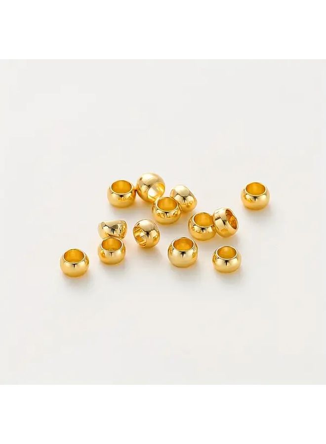 14K Golden Plated 2mm Brass Positioning Beads 100pcs For DIY Jewelry Making - Image 1