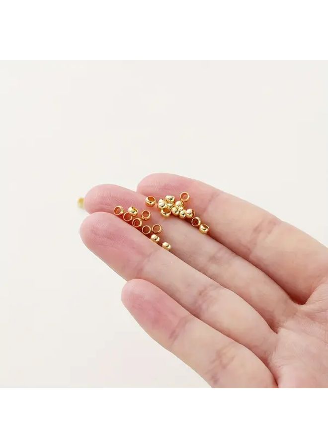 14K Golden Plated 2mm Brass Positioning Beads 100pcs For DIY Jewelry Making - Image 5