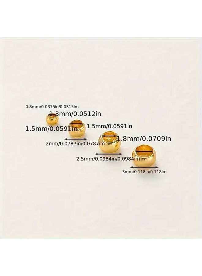 14K Golden Plated 2mm Brass Positioning Beads 100pcs For DIY Jewelry Making - Image 4