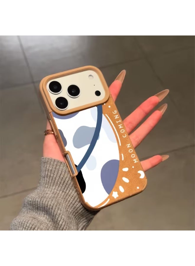 Temu Blue Moon phone case, faux leather with a large opening, compatible with iPhone 17 Pro Max. A great Christmas or New Year's gift. Durable, shockproof, and scratch-resistant case.
