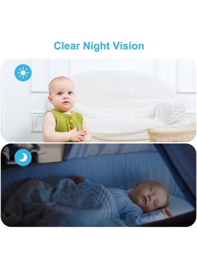 Two-Way Video and Audio Camera with 2.8-Inch 1080p HD Screen One-Touch Call to Cell Phone Night Vision Motion Detection for Baby Elderly and Pet Home Monitor White - Image 2